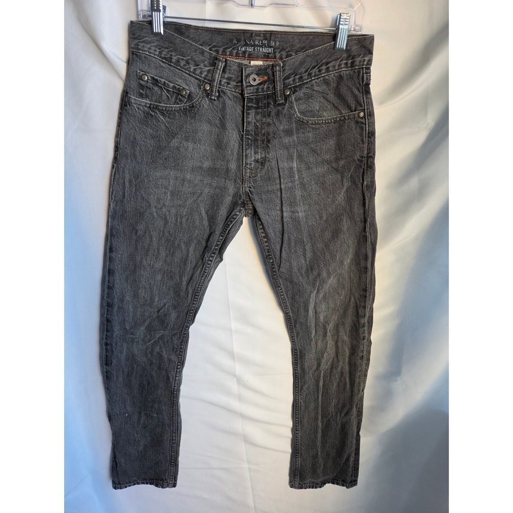 Banana Republic Vintage Straight Jeans Mens Grey Dark Wash Straight Mid